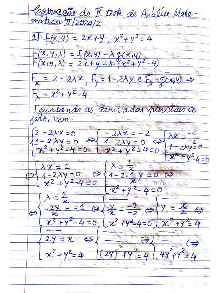 Correção Do Teste 2 de Análise Matemática 2 - 240920 - 093154 | PDF