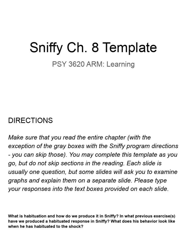 Destiny Loabe - Sniffy Ch. 8 Template | PDF | Classical Conditioning ...
