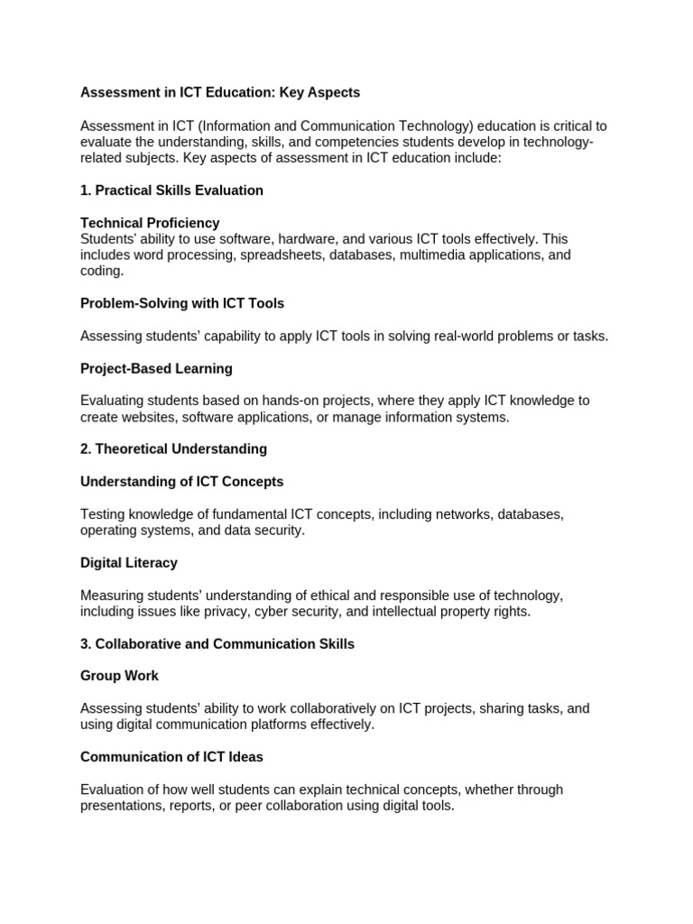 Assessment in ICT Education | PDF | Educational Technology ...
