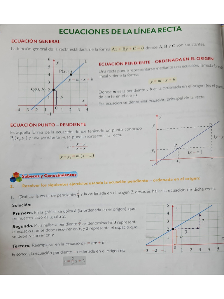 La Línea Recta Ecuaciones | PDF