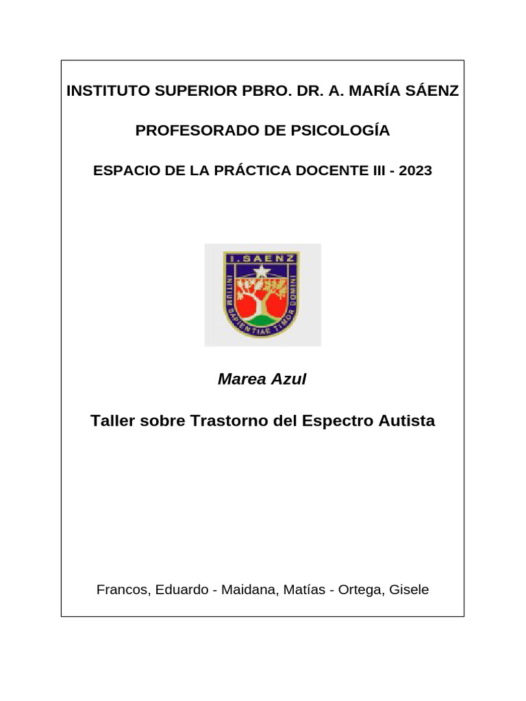 Taller Sobre TEA | PDF
