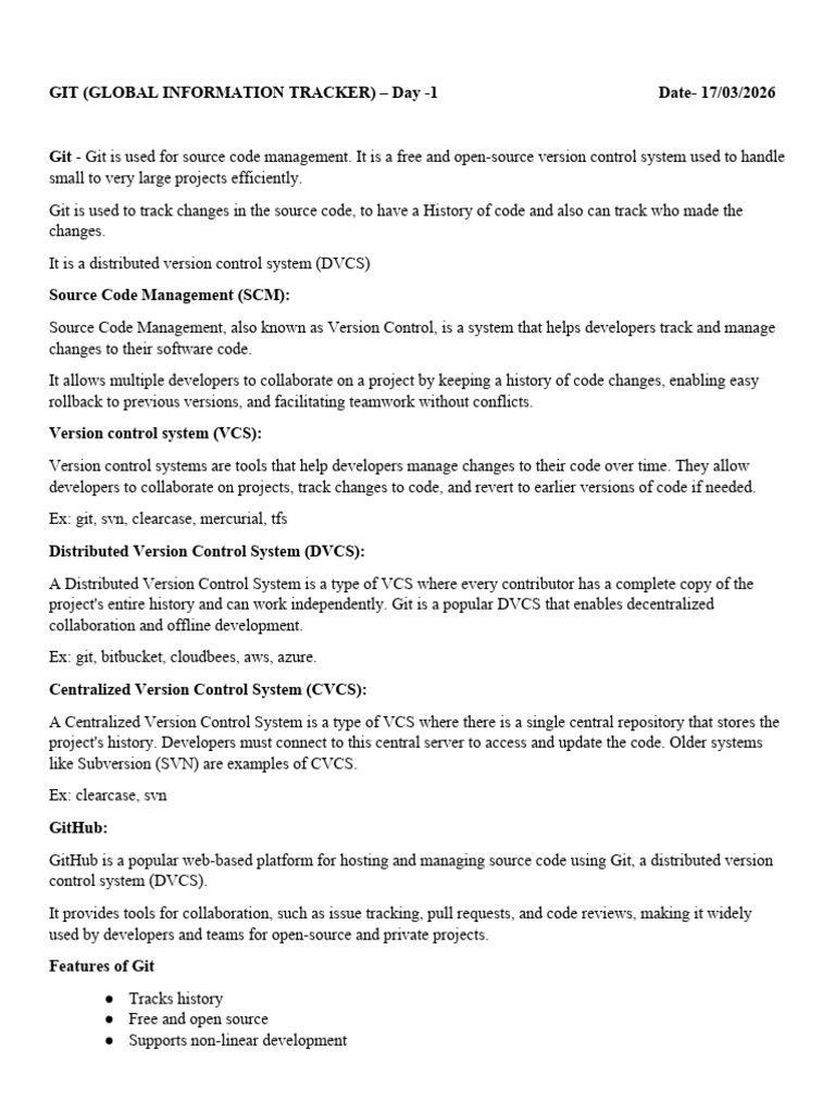 B13 - Git - Daily - Notes (1) - Merged | PDF | Version Control ...