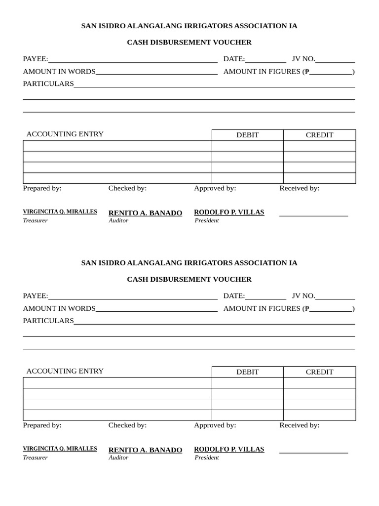 Cash Disbursement Voucher | PDF