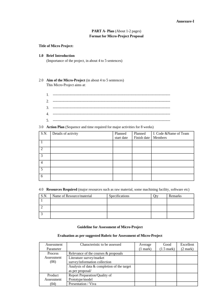 Format of Microproject | PDF | Prototype | Specification (Technical ...