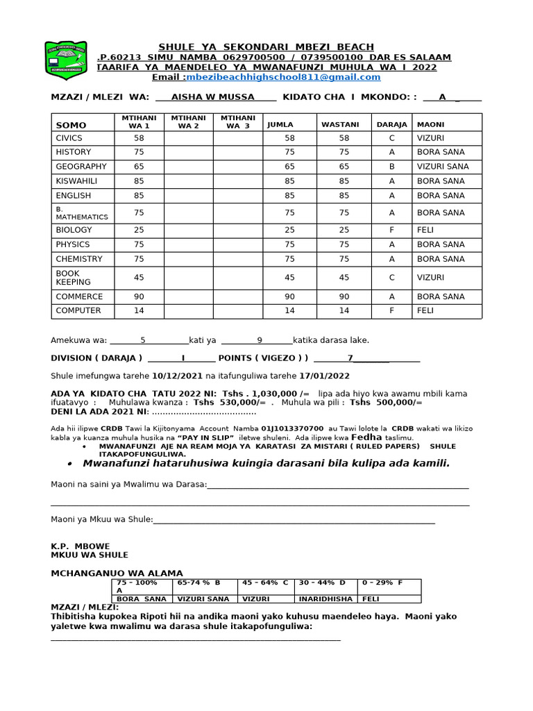 Form Two - Reports | PDF