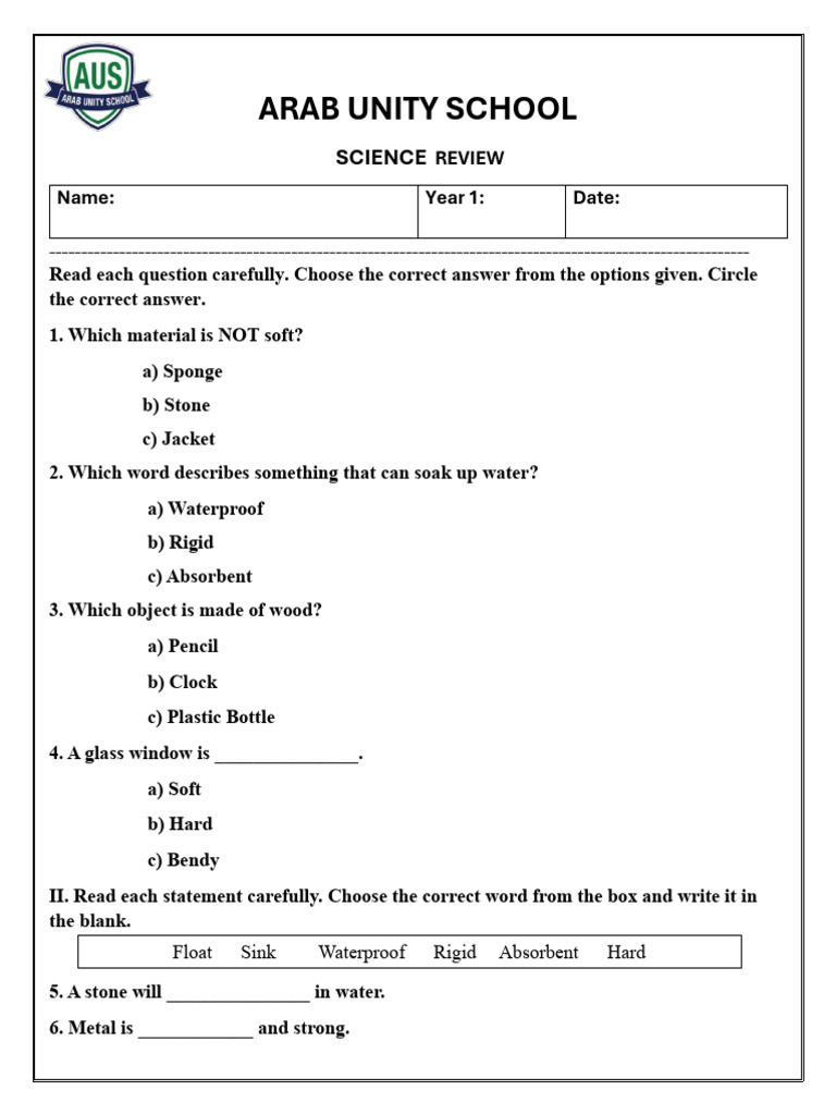 Science Review Homework | PDF