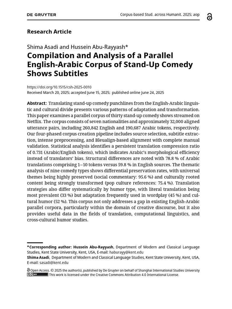 Compilation and Analysis of A Parallel | PDF | Translations | Linguistics