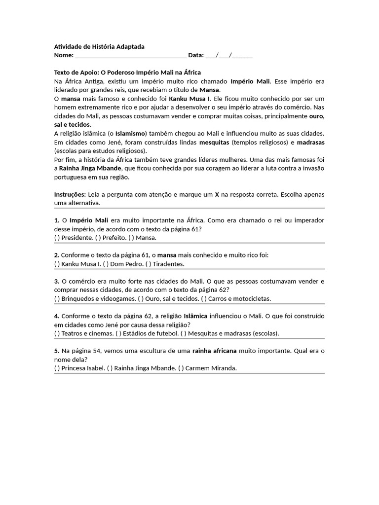 Captulo 3, Atividade 1 | PDF