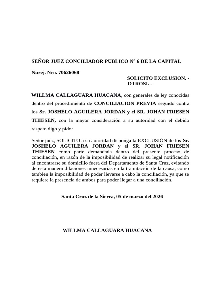 Solicito Exclusion | PDF