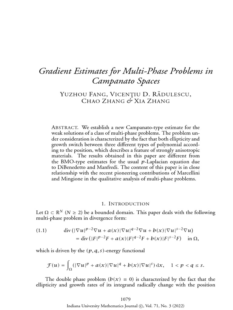 (2022) Gradient Estimates For Multi Phase Problems in Campanato Spaces ...