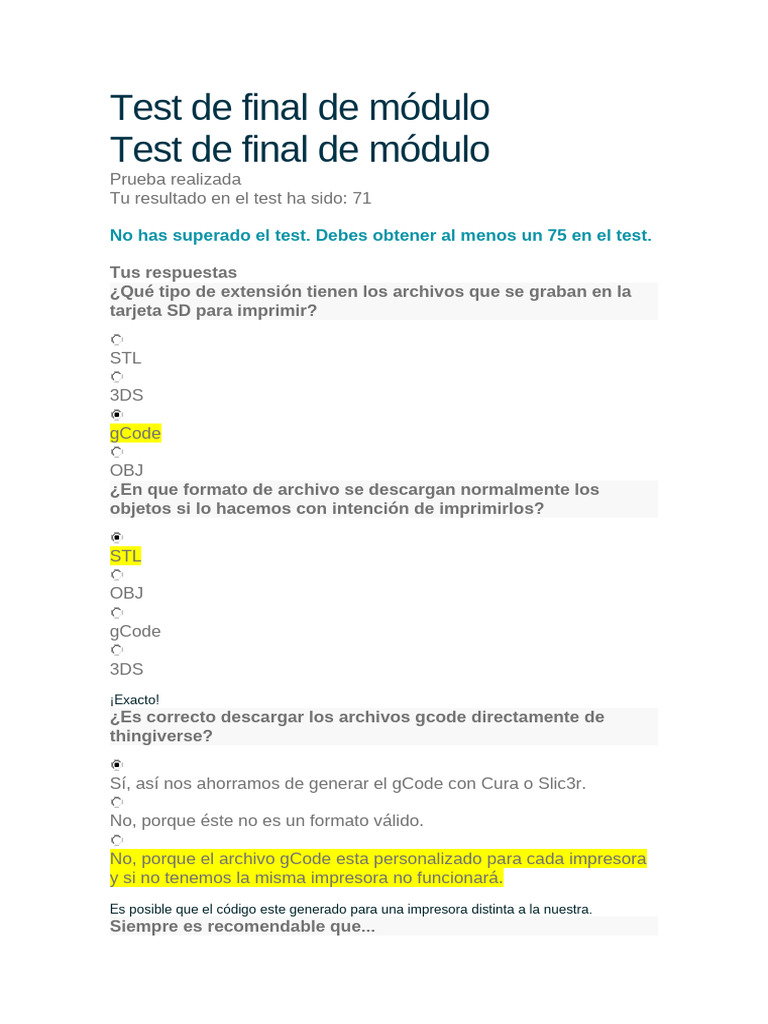 Test de Final de Módulo2 | PDF