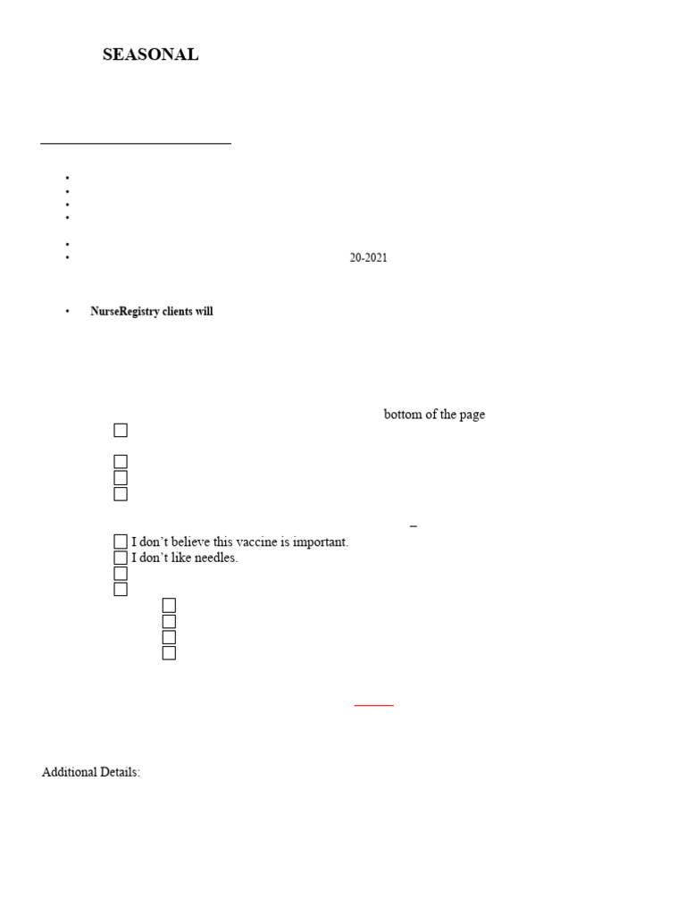 Seasonal Flu Declination Form 2020 21 | PDF | Influenza | Influenza Vaccine