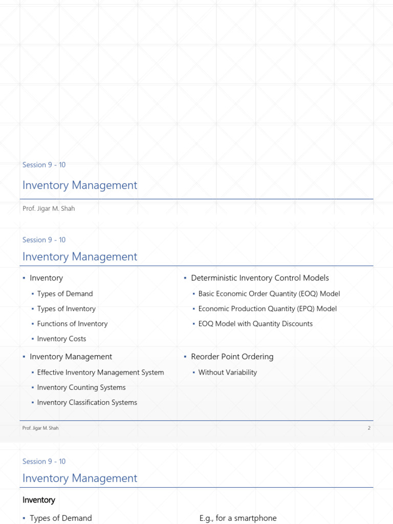 Session 9-10 - Inventory Management | PDF | Inventory | Management ...