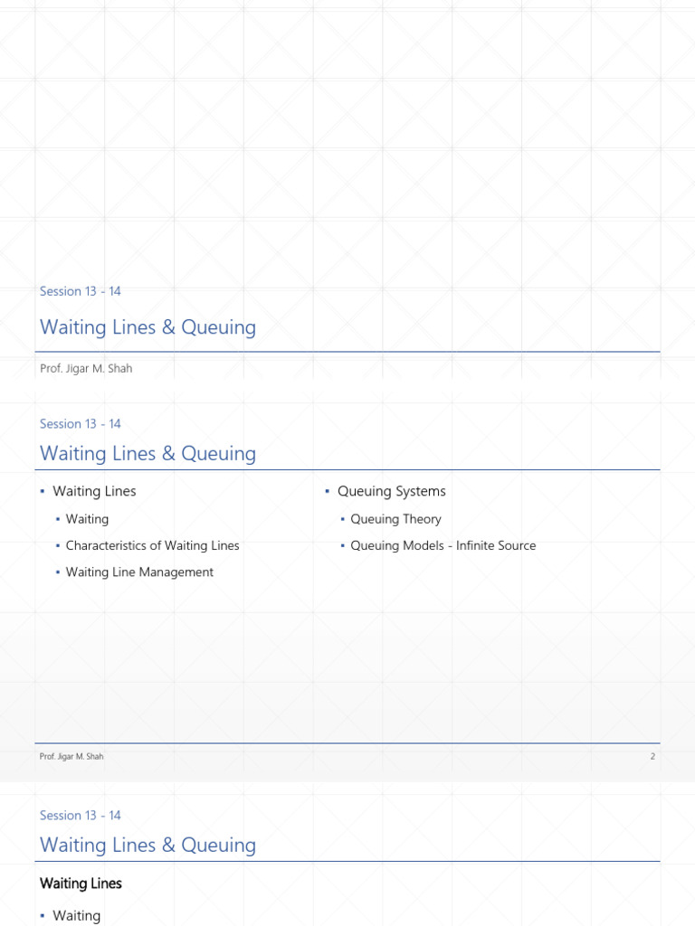Session 13-14 - Waiting Lines & Queuing | PDF | Applied Mathematics ...