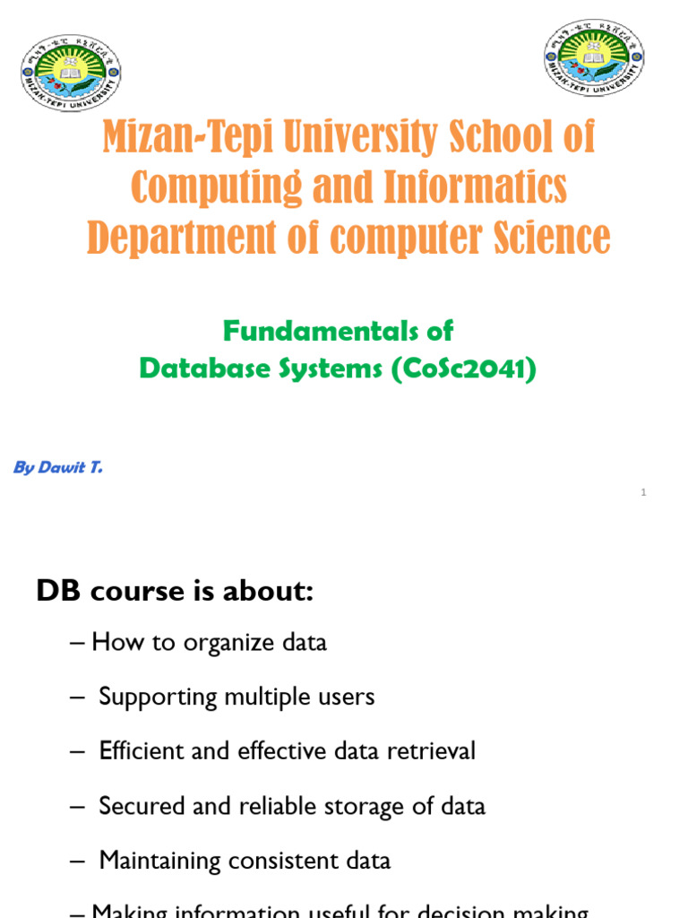 Chapter 1 Introduction To Databases For Students | PDF | Databases ...