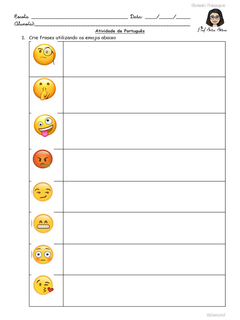 Emoji Frases e Atividades | PDF