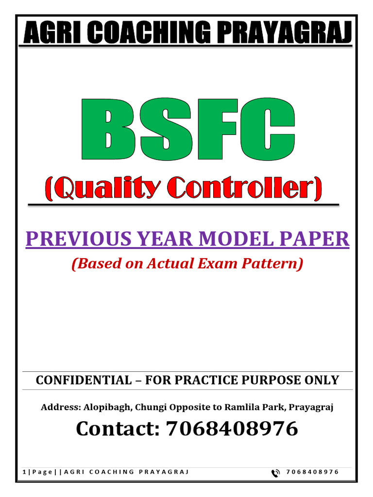 BSFC (Quality Controler) - 2023N | PDF
