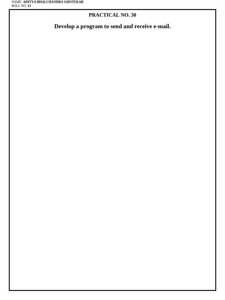 Practical No 30 | PDF