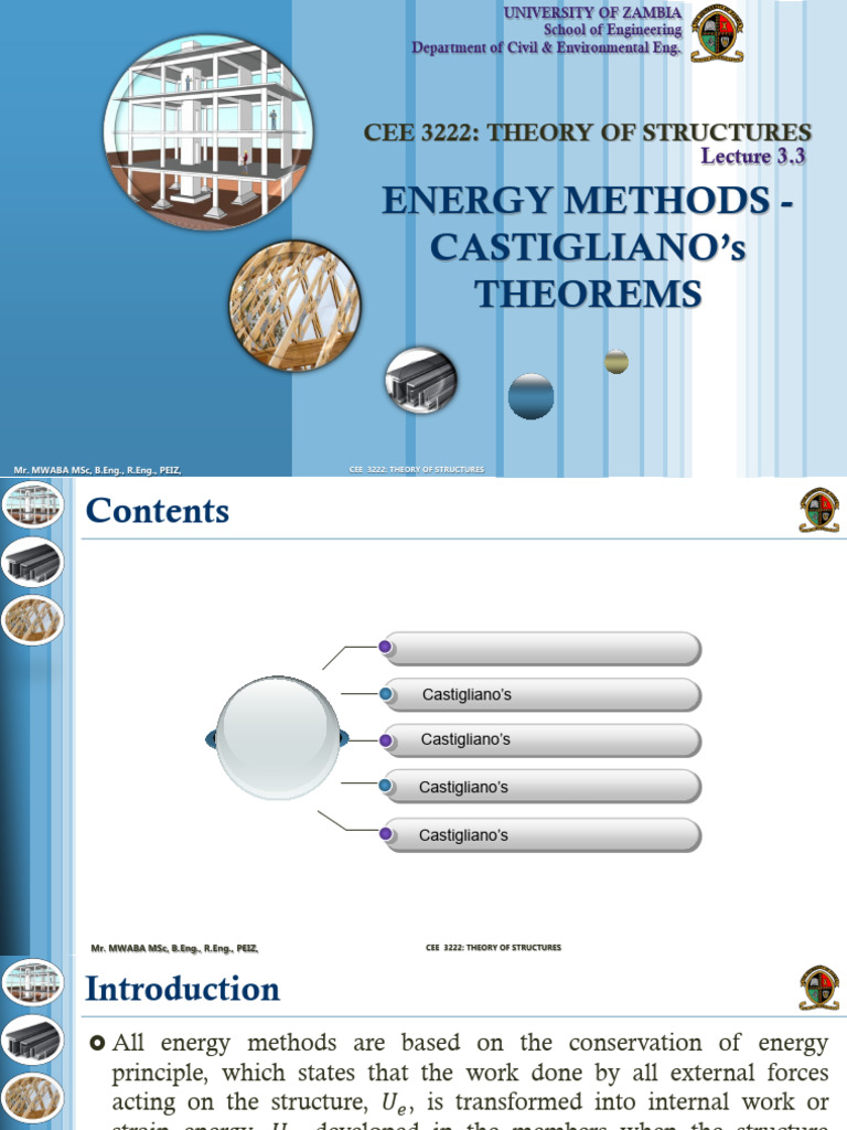 Lecture A3.3 - Energy Methods - Castigliano's Theorems | PDF | Beam ...