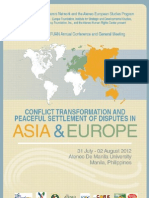 Conflict Transformation & Peaceful Settlement of Disputes in Asia & Europe Program & Profiles ASEFUAN
