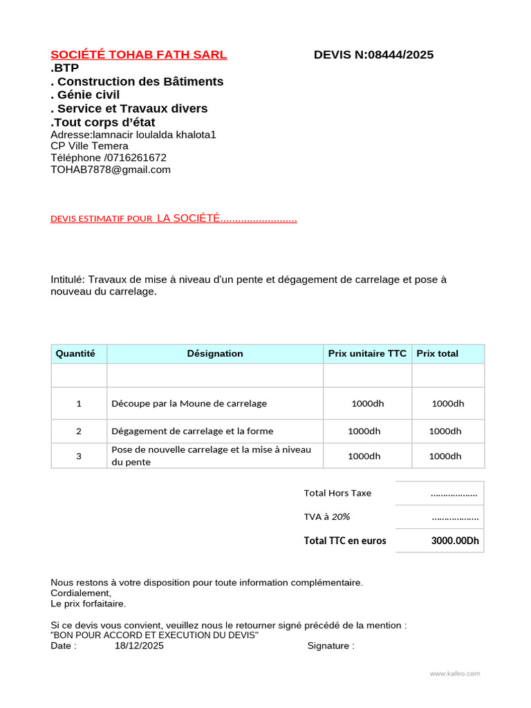Modele Devis Word | PDF
