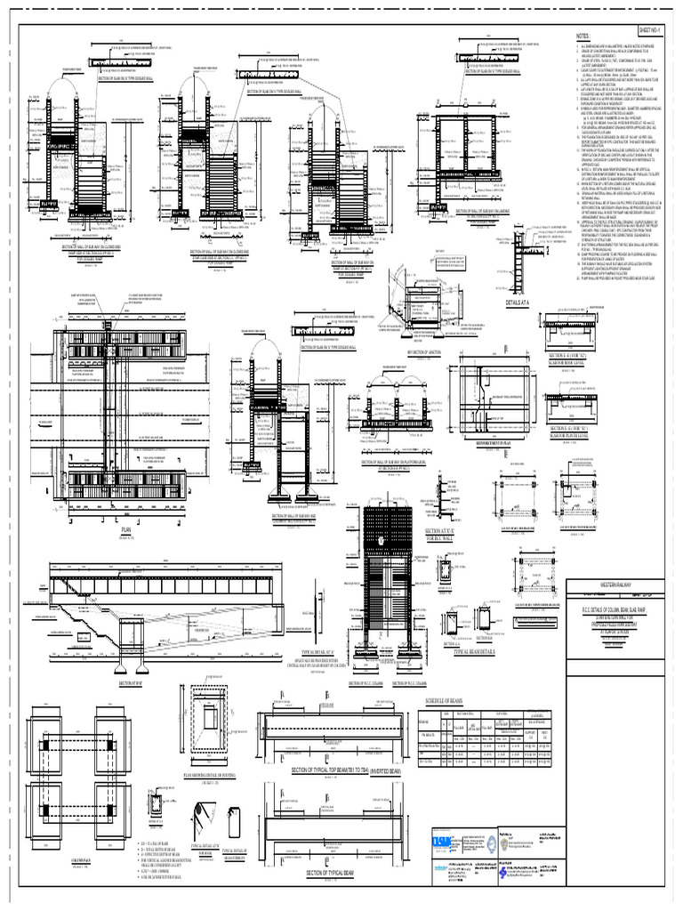 Sheet No.1 RCC Detail-Vijapur - Sub Way - Model | PDF | Building ...
