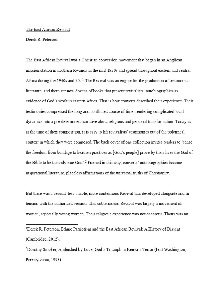 Global Anglicanism Peterson Revival Ms | PDF | Christian Revival ...