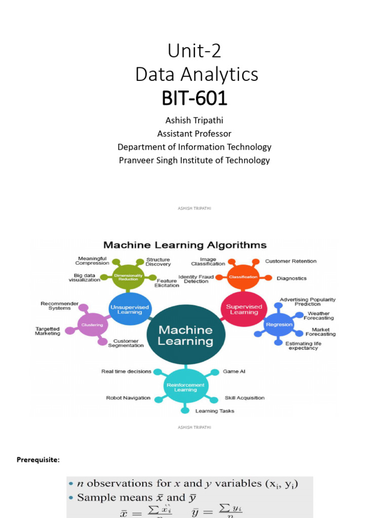 Unit 2 Data Analytics | PDF | Principal Component Analysis | Linear ...