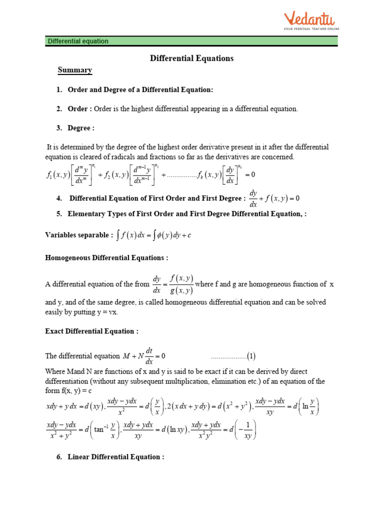 Differential Equations | PDF | Equations | Differential Equations