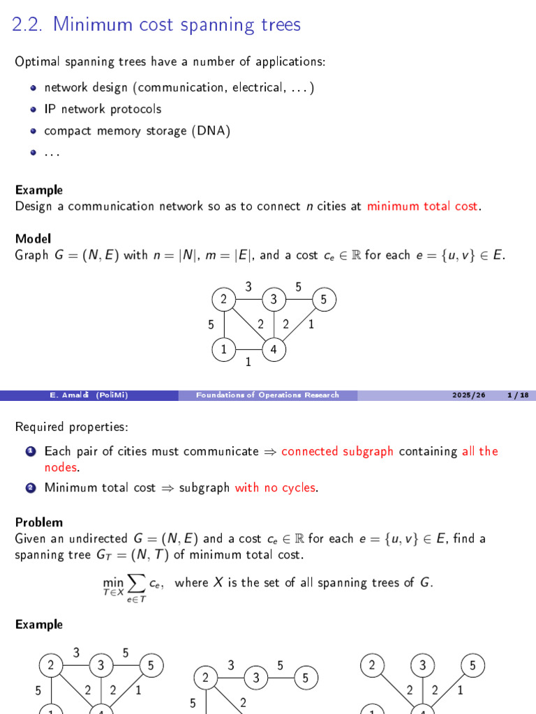 2.2 Optimal Spanning Trees For-25-25-Extended | PDF | Computational ...