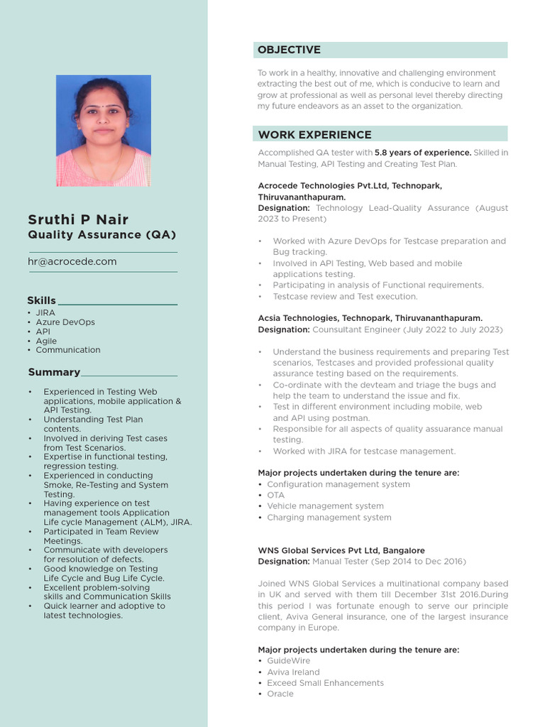 Sruthi Resume 2 | PDF | Software Development | Computing