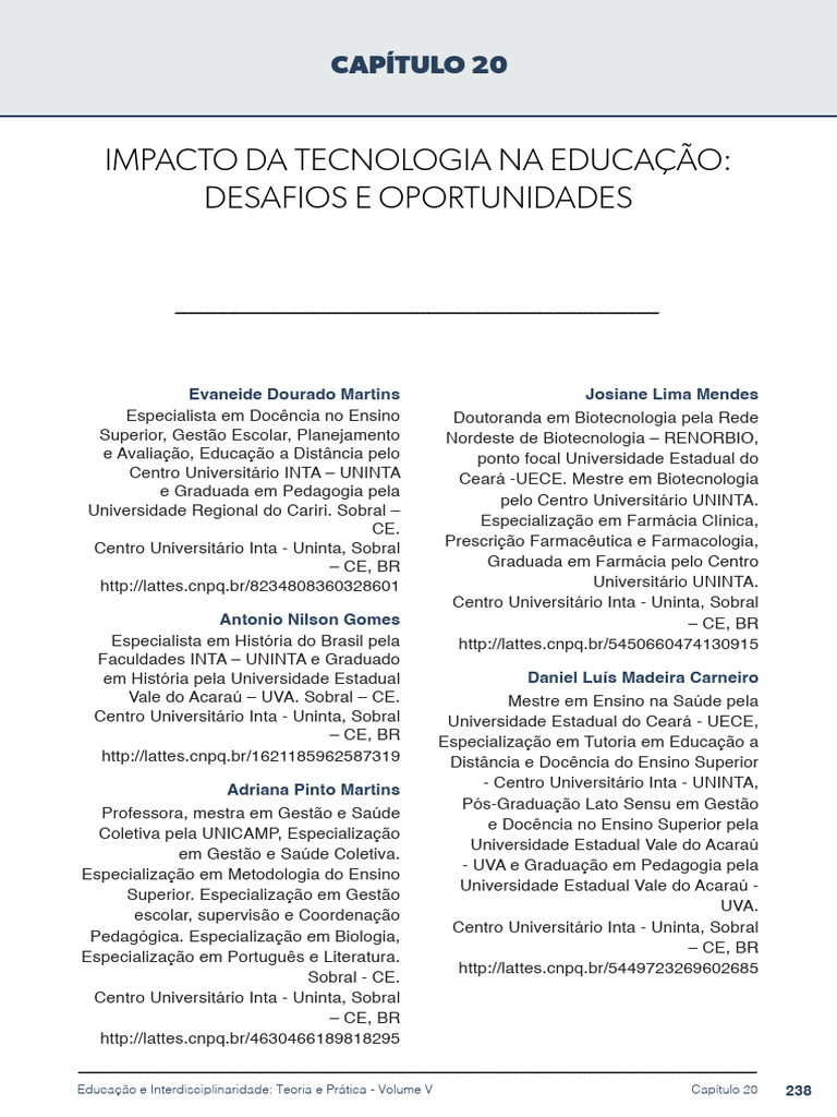 Impacto Da Tecnologia Na Educacao Desafios e Oportunidades | PDF ...