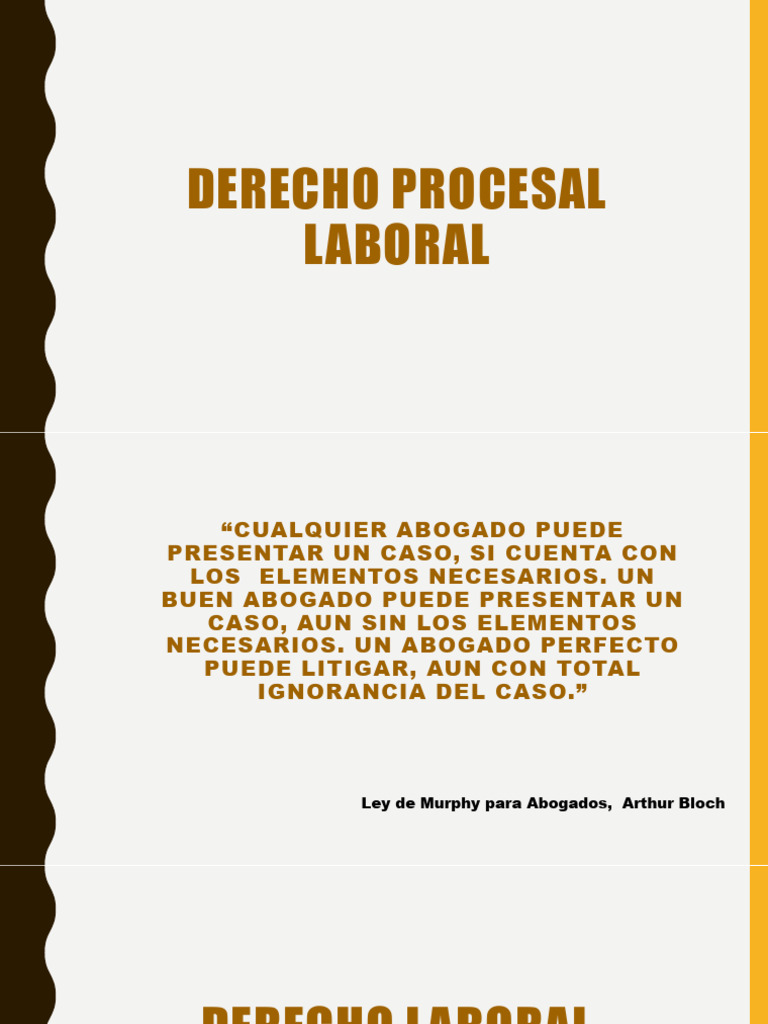 Derecho Procesal Laboral | PDF | Derecho laboral | Ley procesal