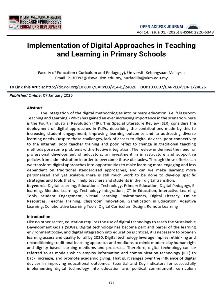 Implementation of Digital Approaches in Teaching A | PDF | Educational ...