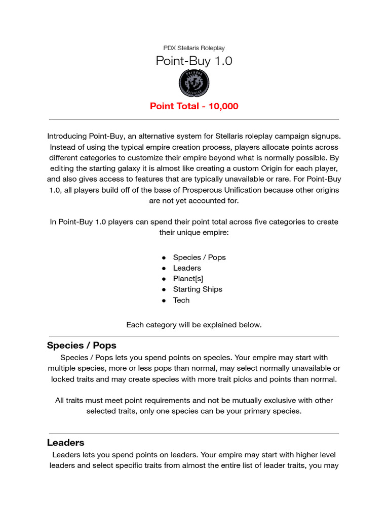 Point-Buy 1.0 | PDF