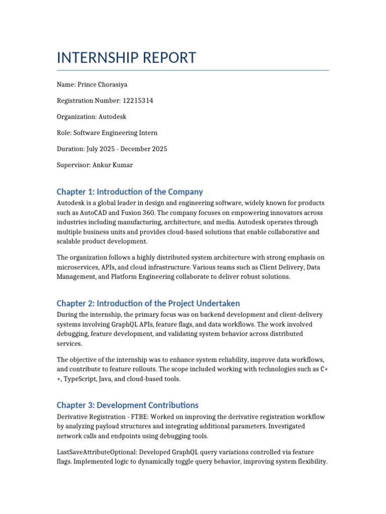 Final Internship Report | PDF | Autodesk | Cloud Computing