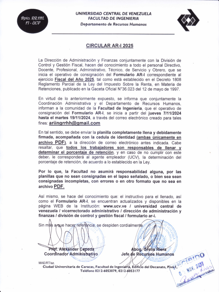 Circular Ar-I 2025 | PDF