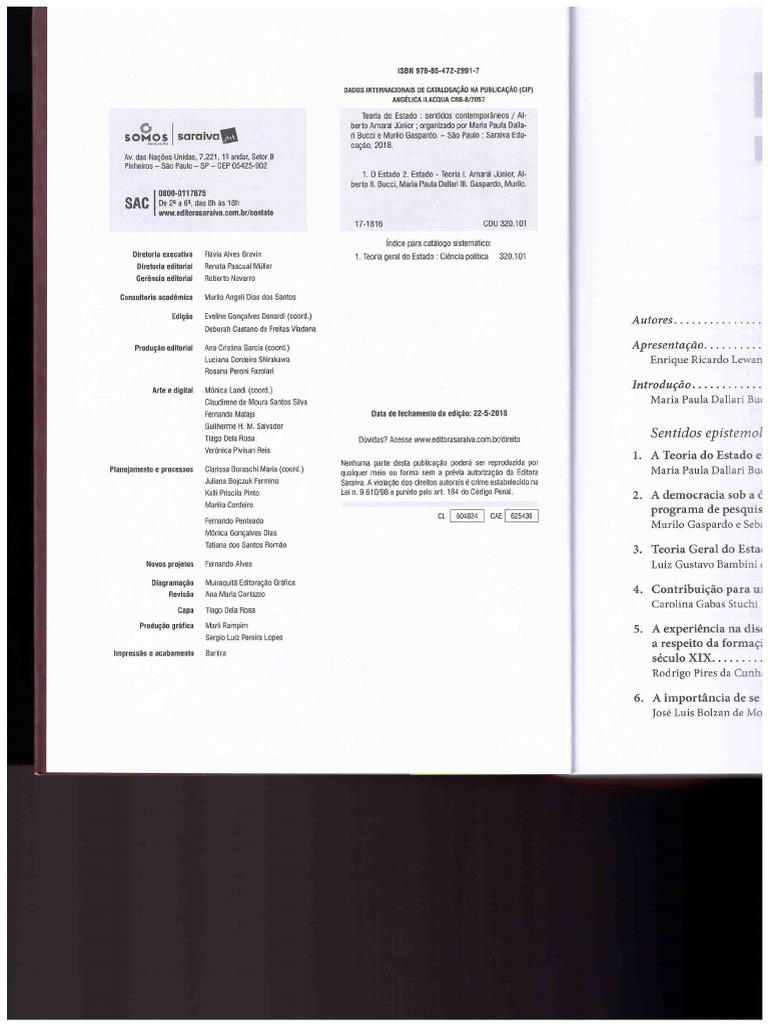 BUCCI, Maria Paula Dallari. A Teoria Do Estado Entre o Jurídico e o ...