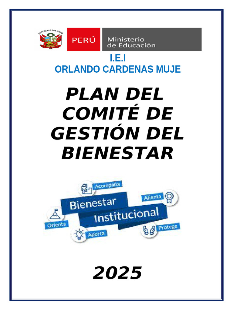Plan de Gestión Del Bienestar 2025 Ocm | PDF | Institución | Violencia