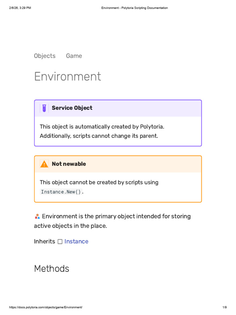 Environment - Polytoria Scripting Documentation | PDF | Computer ...