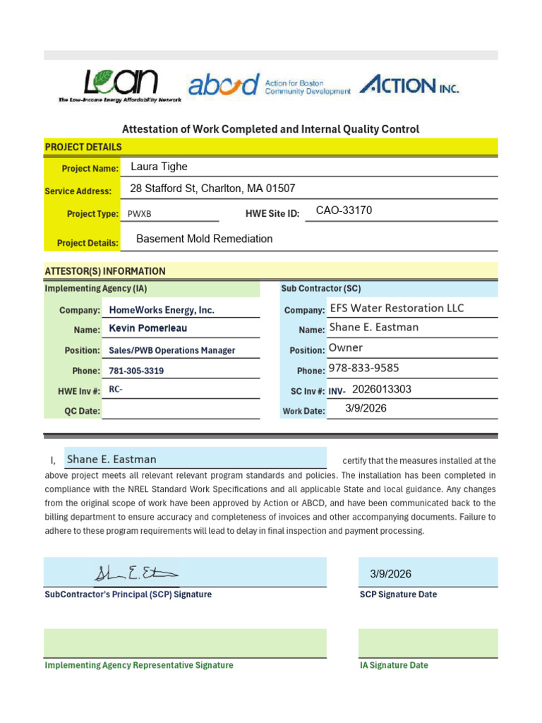CAP PWB Subs Attestation Tighe 2026 | PDF