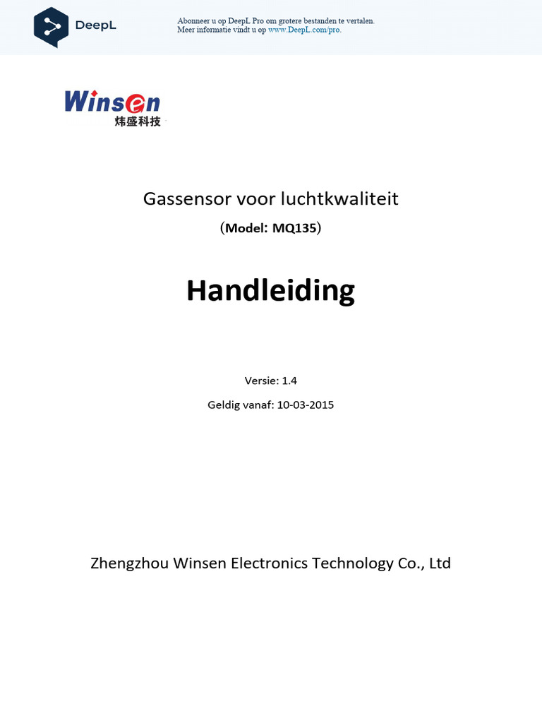 Datasheet MQ135 (1) NL | PDF