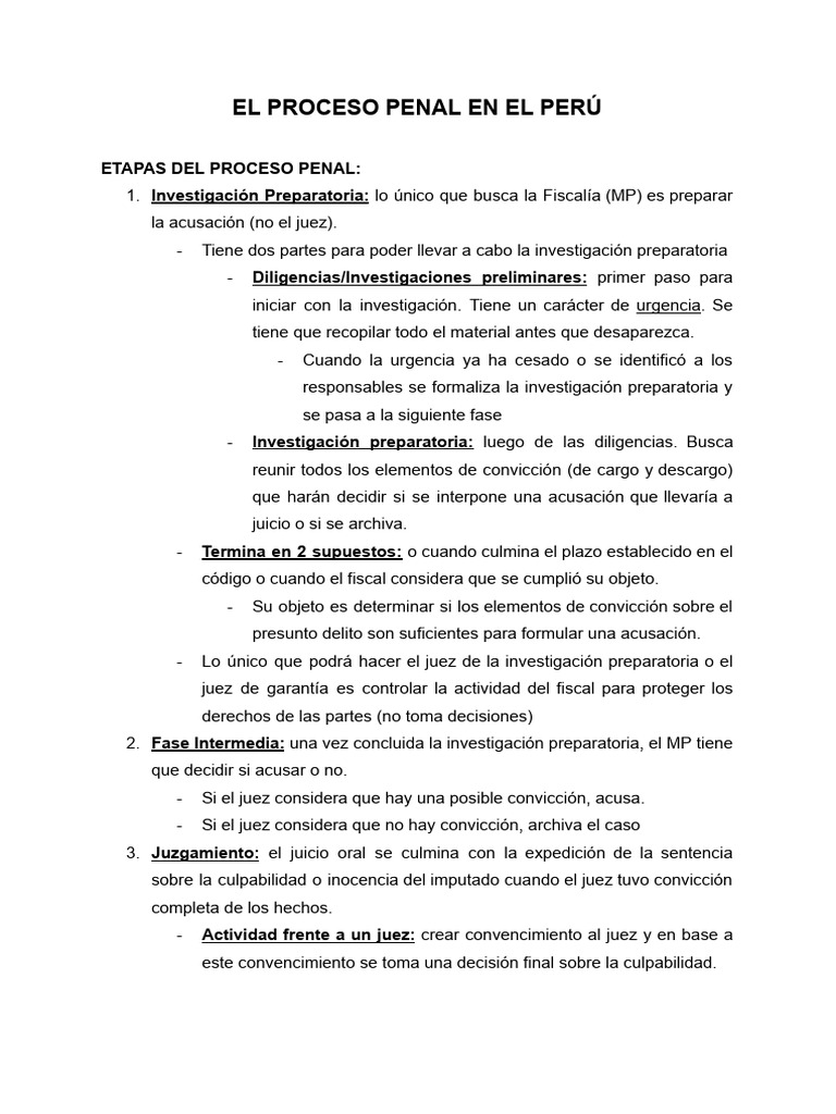 El Proceso Penal en El Perú | PDF | Derecho penal | Ley procesal