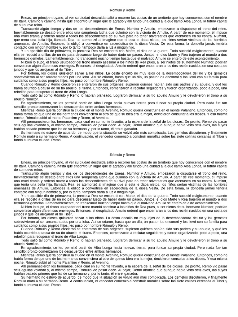 Rómulo y Remo | PDF | Romulus y Remus