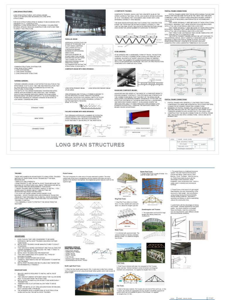 Long Span Structure Advance Thesis | PDF | Truss | Beam (Structure)