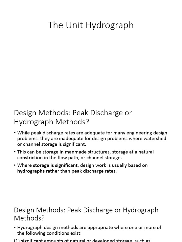 2017 - The Unit Hydrograph | PDF | Discharge (Hydrology) | Drainage Basin