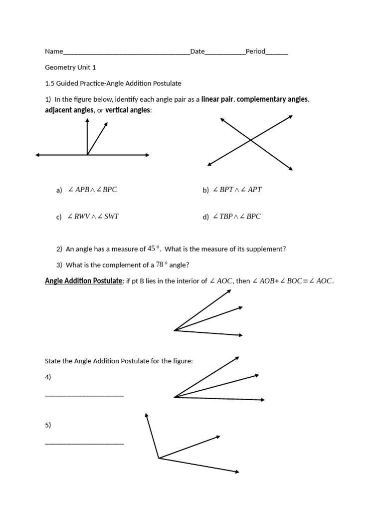 Geometry Guided Practice 1.5 | PDF