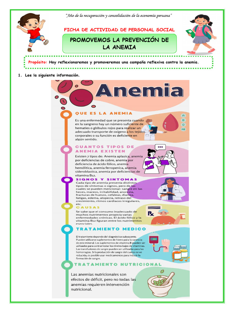 Ficha Lunes-Ps-Promovemos La Prevención de La Anemia | PDF | Anemia ...