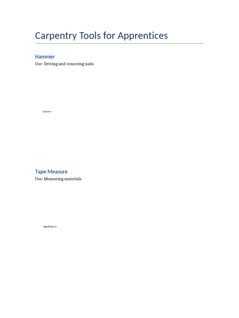 Carpentry Tools | PDF
