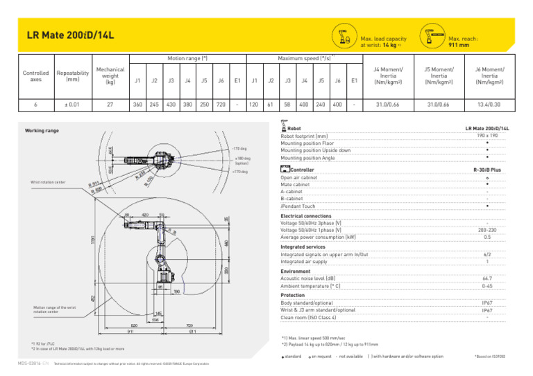 Datasheet Lrmate 200id 14l en 2 | PDF | Electrical Engineering